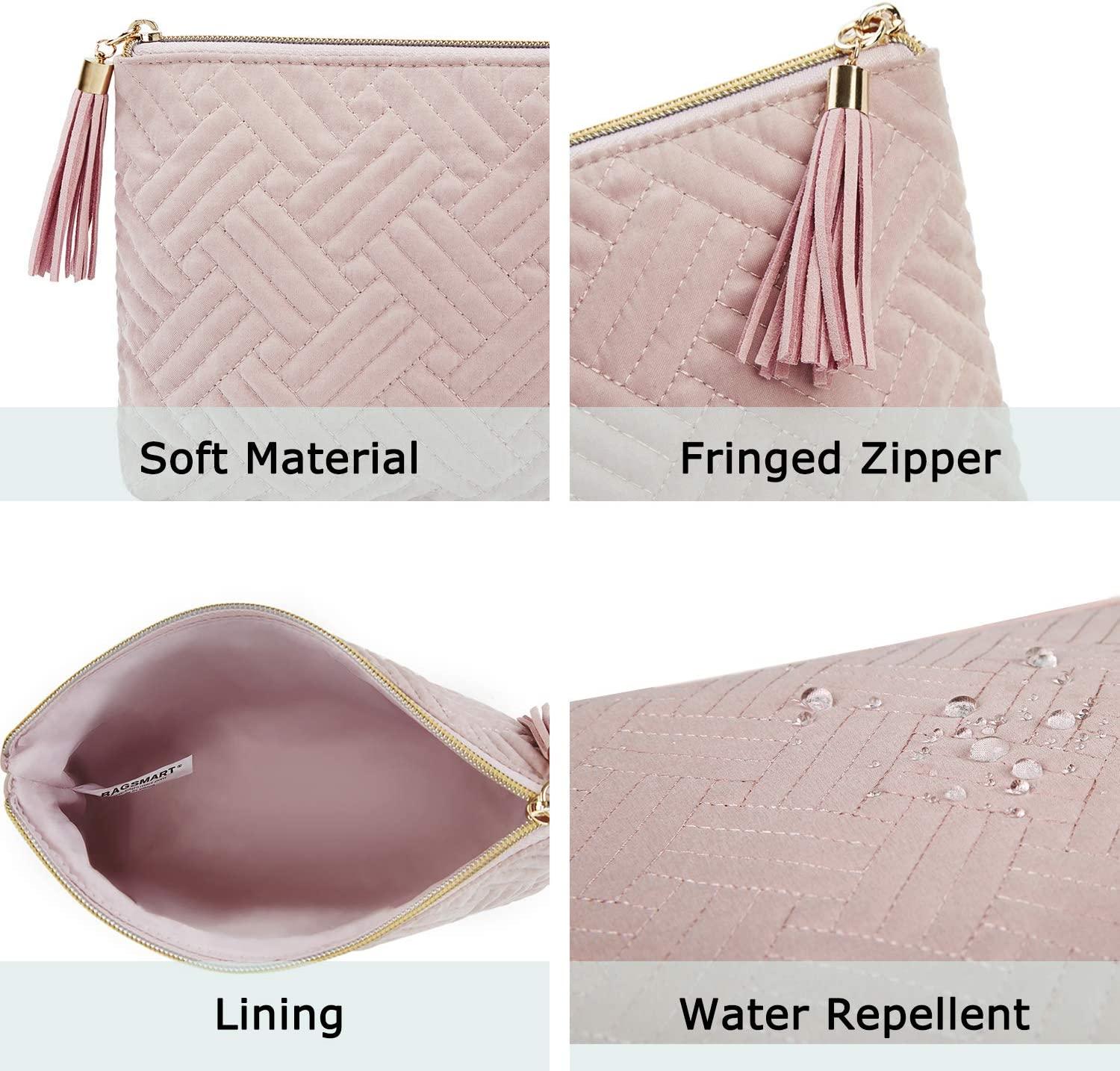 Túi mỹ phẩm dành cho phụ nữ 2 miếng túi trang điểm di động Túi tổ chức đa chức năng Túi du lịch mini cho bàn chải trang điểm, đóng gói son