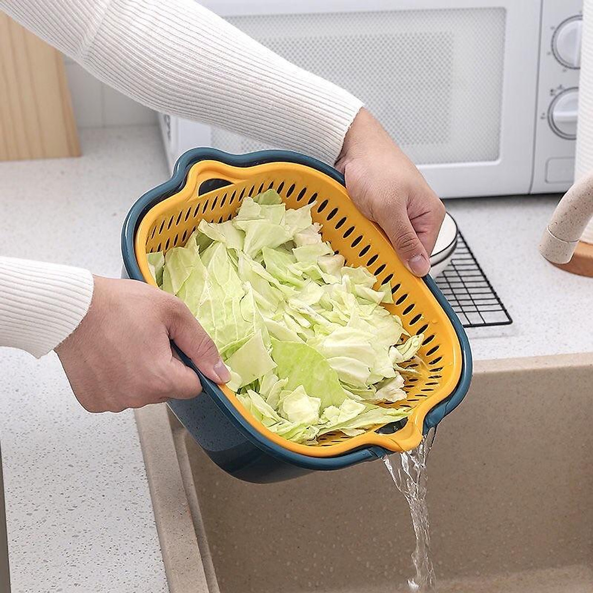 Sét Rổ 6 Món Chất Liệu Nhựa Cao Cấp, Bộ Rổ Kèm Chậu Đựng Đồ Đa Năng - Hàng loại 1. Chính Hãng MINIIN