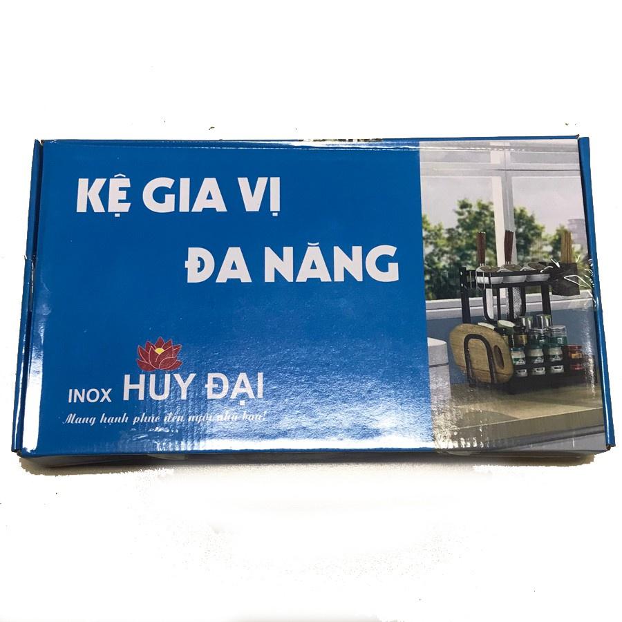 KỆ GIA VỊ 2 TẦNG 3 TẦNG NHÀ BẾP INOX SƠN ĐEN