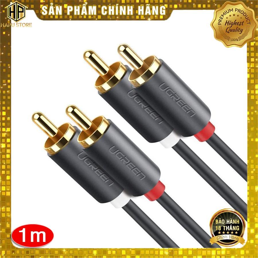 Cáp âm thanh 2 đầu hoa sen RCA - Cáp AV Ugreen 30747 dài 1m cao cấp - Hàng Chính Hãng