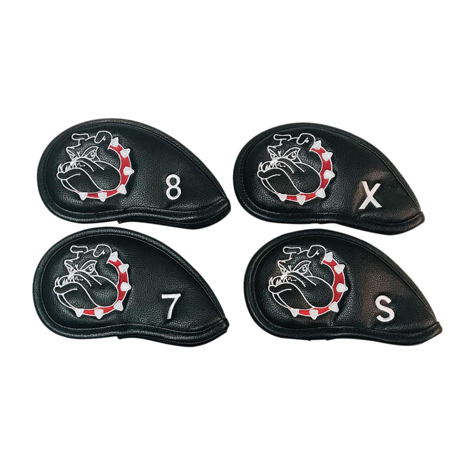 10Pcs/Pack PU Golf Iron Covers Set Golf Club Head Cover Fit Most Irons, 17x9.6cm