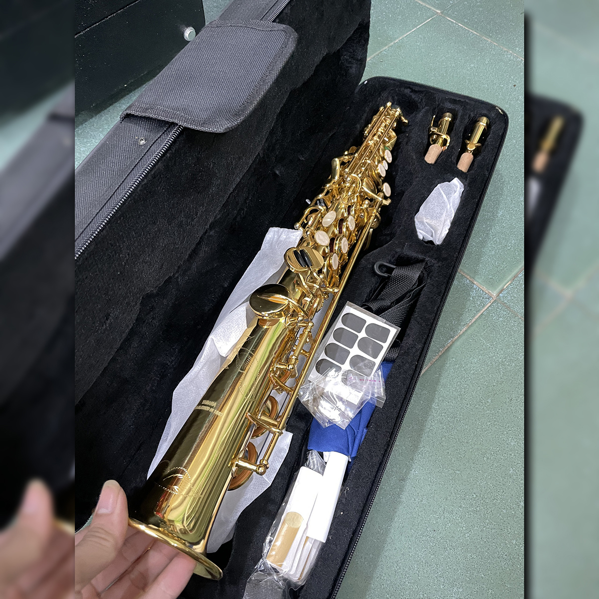 Kèn Saxophone Soprano Thẳng Đầy Đủ Phụ Kiện