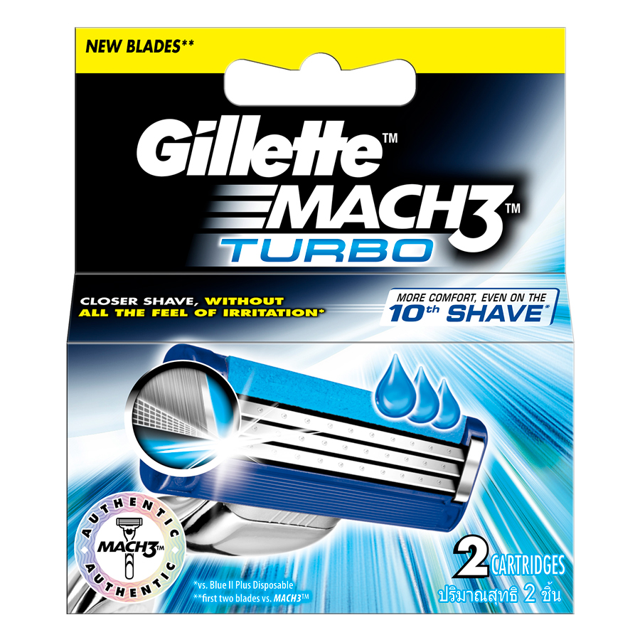 Lưỡi Dao Cạo Râu GILLETTE Mach 3 Turbo Bộ 2 Cái