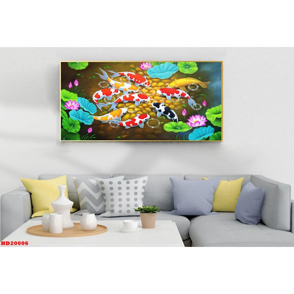 Giảm 50% tranh tráng gương cửu ngư quần tụ