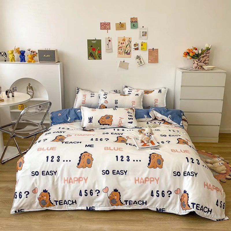 Bộ Chăn Ga Gối m6/m8/2m- Full SizeCotton 80% Vỏ Gối , Drap , Vỏ Chăn Hoạ Tiết Gấu Cute Tiệm Nhà Mêu Hàng Cao Cấp
