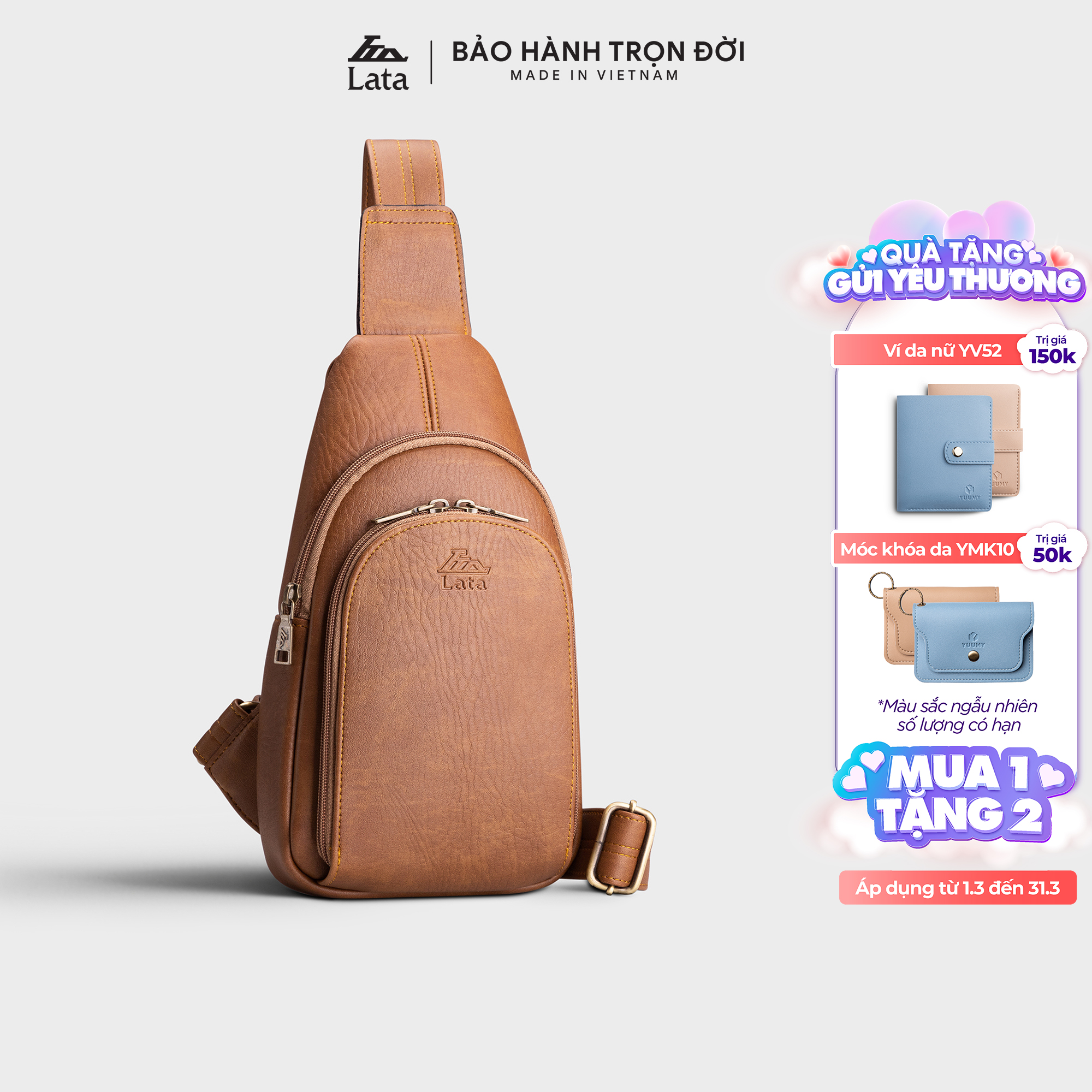 Balo Lata ( Thời trang nam đi chơi - Balo đeo chéo da BALC28 )