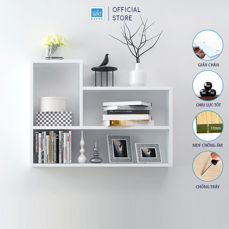 Kệ Để Sách Treo Tường Hiện Đại Thương Hiệu Sib Decor - Trắng