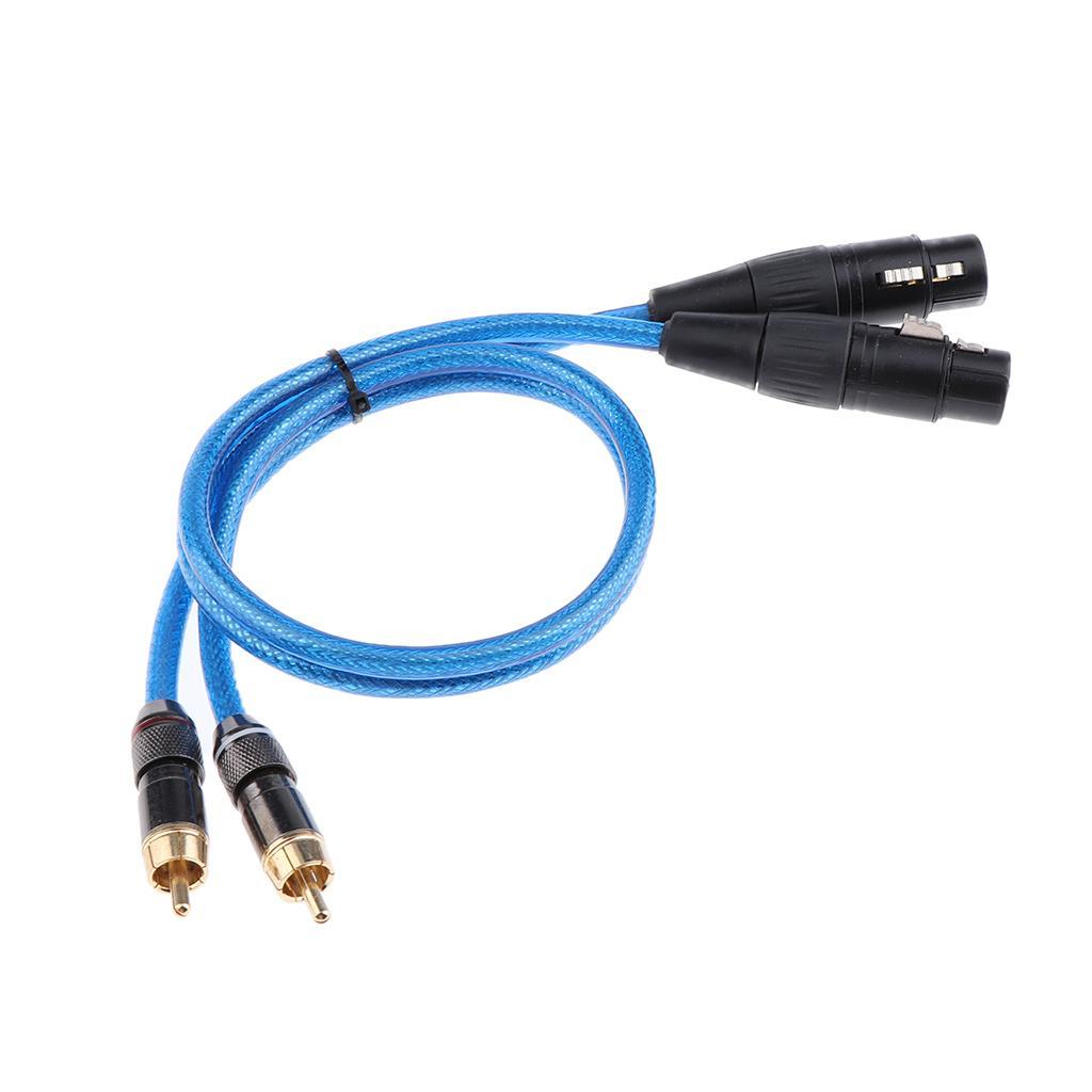 Dual Female XLR to RCA Cable, Heavy Duty 2 XLR Female to 2 RCA Male HIFI Stereo