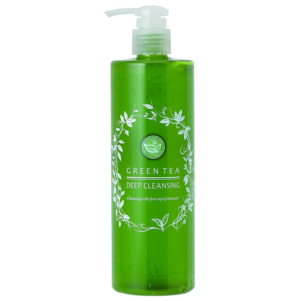 Gel Tẩy Trang Trà Xanh Nhật Bản Santa Marché Green Tea Deep Cleansing 400ml, Làm Sạch Sâu Bụi Bẩn,Tẩy Tế Bào Chết Trên Da, Loại Bỏ Đốm Nâu, Làm Sáng Da, Chiết Xuất Thực Vật Dưỡng Ẩm Da, Ngăn Lão Hóa