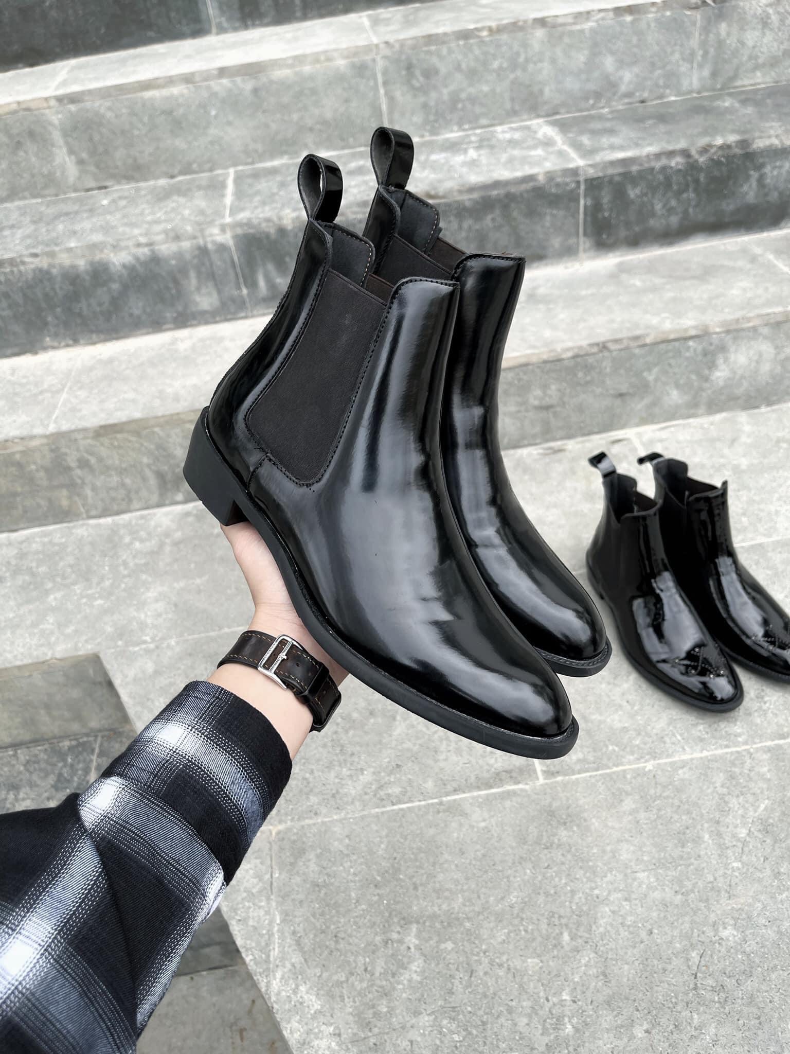 Giày Chelsea boot Nam - DySeven - Chất Liệu Cao Cấp Da Bóng Không Nhăn Nổi Bật Giữa Đám Đông