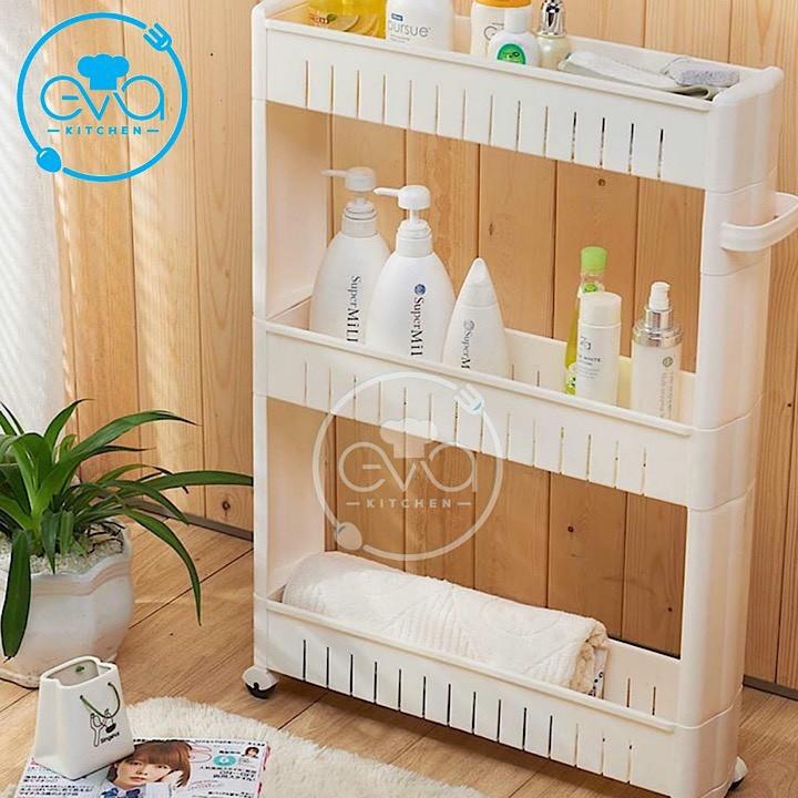 Kệ để đồ đa năng 3 tầng có bánh xe di chuyển - Kệ nhựa 3 tầng có bánh xe