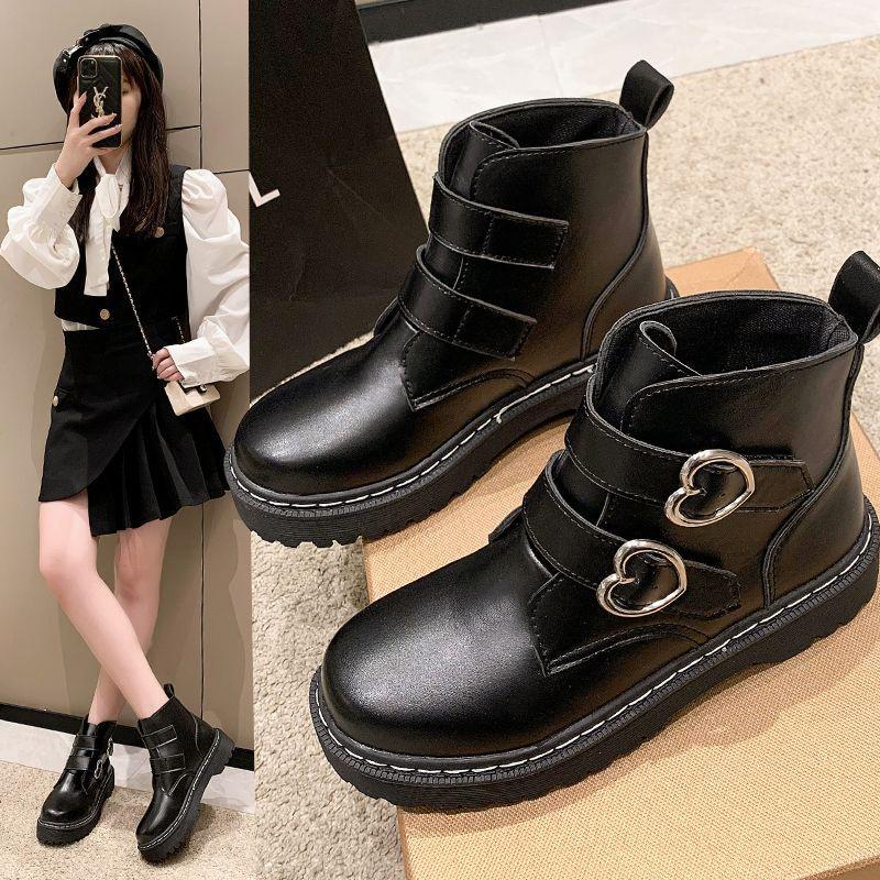 Giày Bốt Martin Cổ Thấp Mẫu Mới 2022 Phong Cách Anh Quốc Thời Trang Thu Đông Cho Nữ