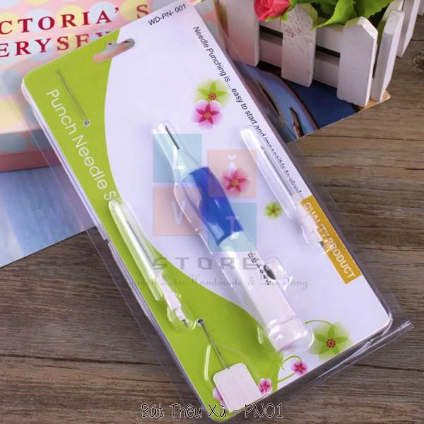 2 loại Bút thêu chỉ nổi, len xù - Punch Needle - Cây bút thần kì - Dụng cụ làm handmade từ len, chỉ