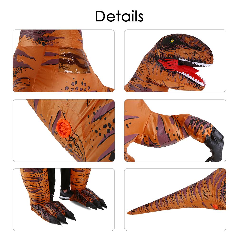 Adults Super Tyrannosaurus Inflatable Costume Props Blow Up Inflatable Fancy Dress for Halloween Cosplay Party Stage