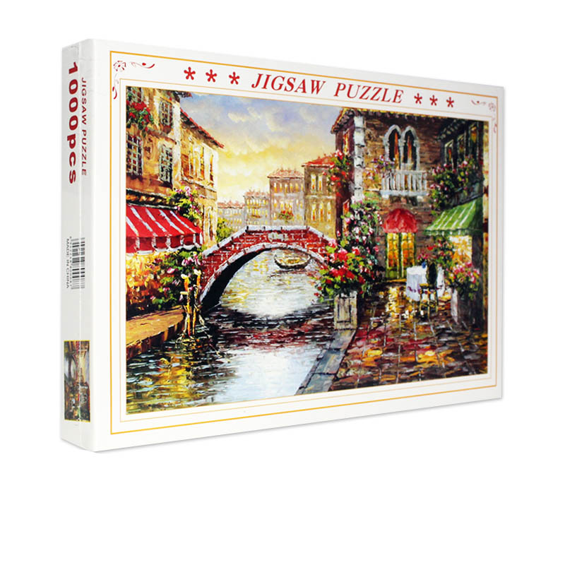 Bộ Tranh Ghép Xếp Hình 1000 Pcs Jigsaw Puzzle Tranh Ghép (75*50cm) Thành Phố Nước Hoàng Hôn Bản Đẹp Cao Cấp