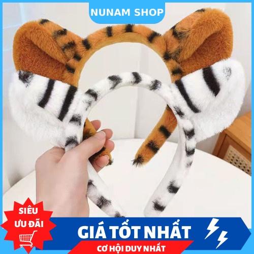 Băng đô cài tóc da beo mền mịn siêu cưng Nunam shop