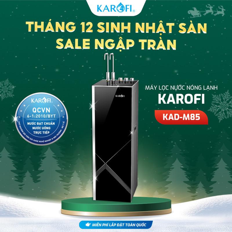 Máy lọc nước Nóng lạnh 12 lõi KAROFI KAD-M85 - 2 lõi Gấp 4 Hydro-Ion Kiềm, Lạnh Block Zitek 4.2, Aiotec - Hàng Chính Hãng