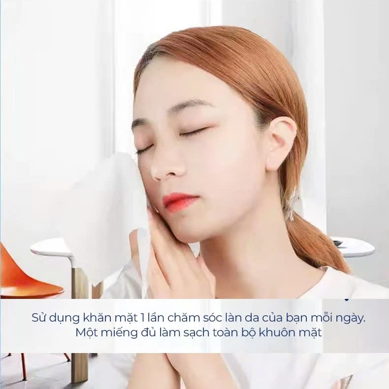 Khăn mặt dùng 1 lần, khăn mặt khô đa năng lau khô, lau ướt, có thể dùng để tẩy trang, chất liệu 100% cotton (20x20cm)