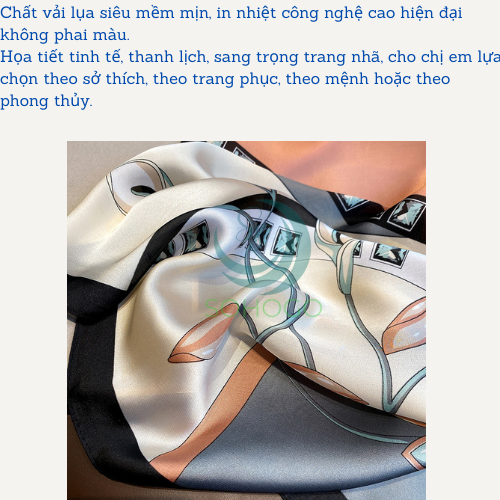 Khăn choàng cổ đi biển chất liệu silk họa tiết hoa loa kèn sang trọng 180x90cm-Qùa tặng cho phái đẹp