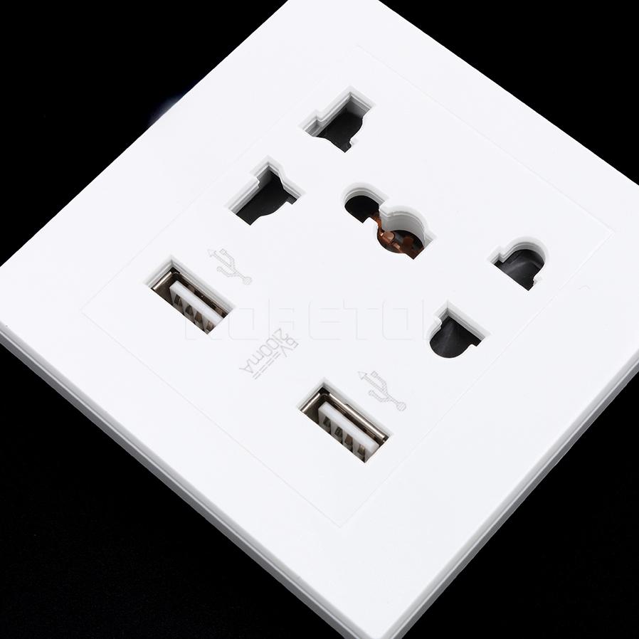 Ổ cắm điện gắn tường 2.1A 5V 110V 220V