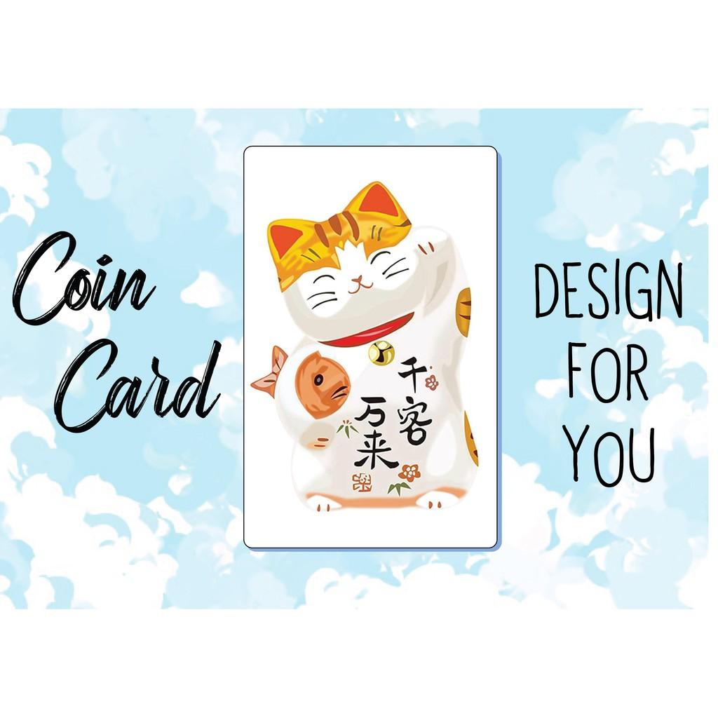 Decal dán Thẻ ATM, debit, thẻ từ, thẻ chung cư, bảo vệ thẻ hình MÈO THẦN TÀI MANEKI NEKO