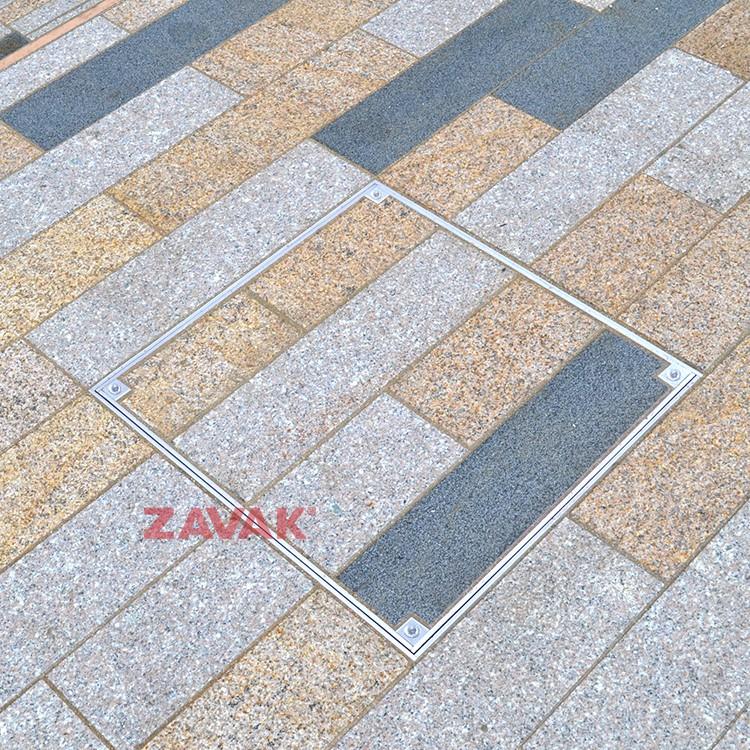 Nắp bể ngầm Zavak MHE-50 KT50x50cm, chống nước, ngăn mùi, lát gạch 1.2 cm, chịu tải xe 1.5 tấn, inox 304