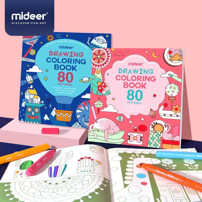 Đồ chơi thủ công 80 bức tranh tô màu cho bé Mideer Drawing Coloring, đồ chơi sáng tạo cho bé 2,3,4,5,6 tuổi