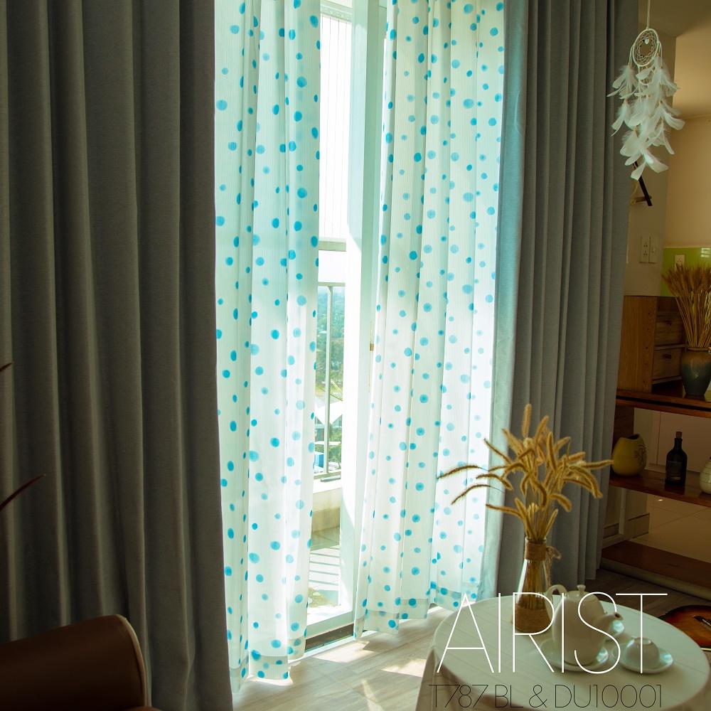Set rèm cửa cao cấp chống nắng, cách nhiệt cho chung cư, khách sạn T787 BL &amp; DU10001