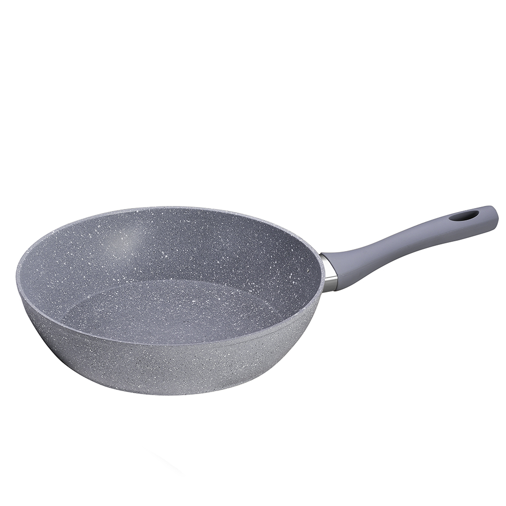 Chảo Từ Chống Dính Vân Đá Sâu Lòng Green Cook Gcp02 - 24Ih Size 24Cm - Hàng Chính Hãng