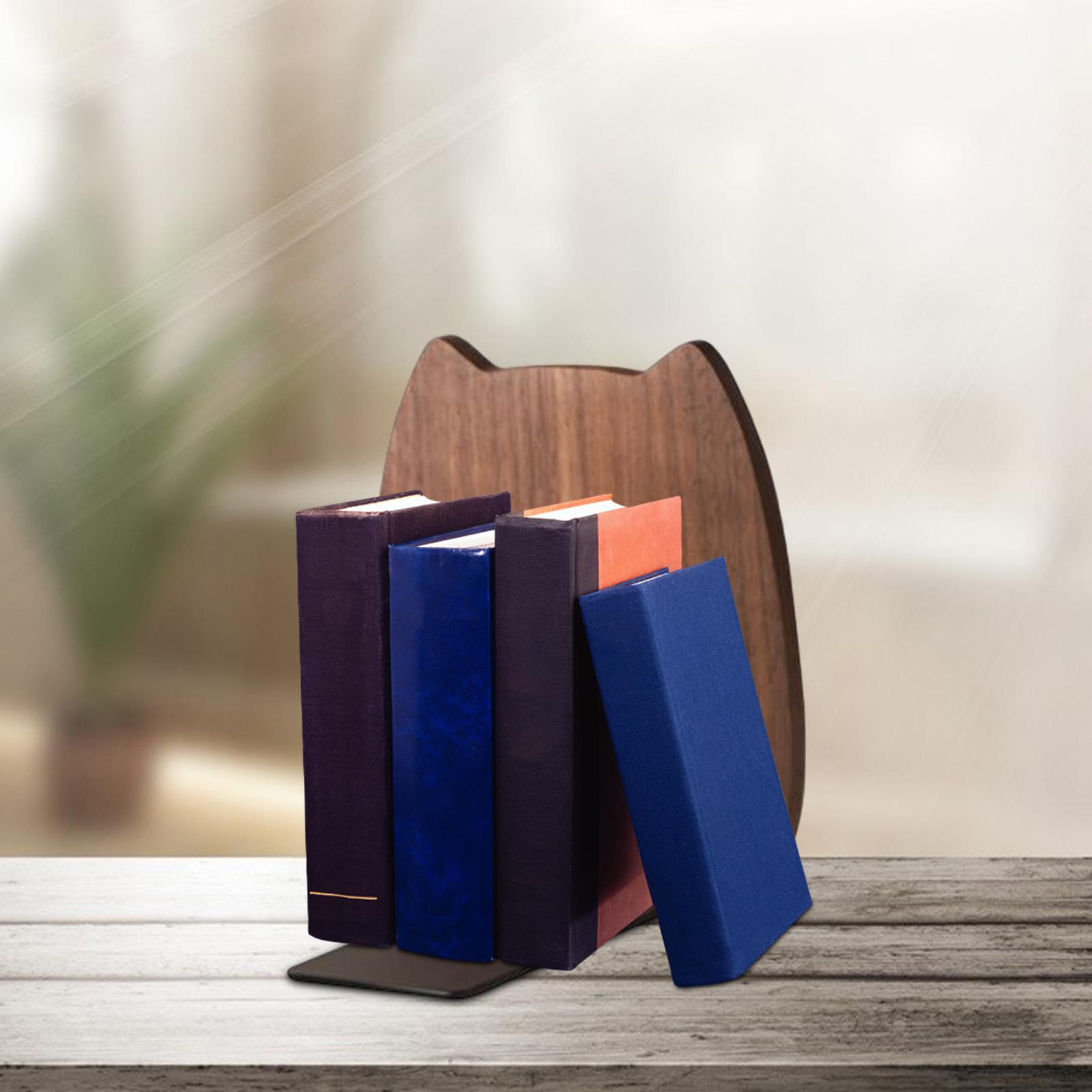 Wooden Bookends Decorative Bookends for Shelves for Home Children Classmates