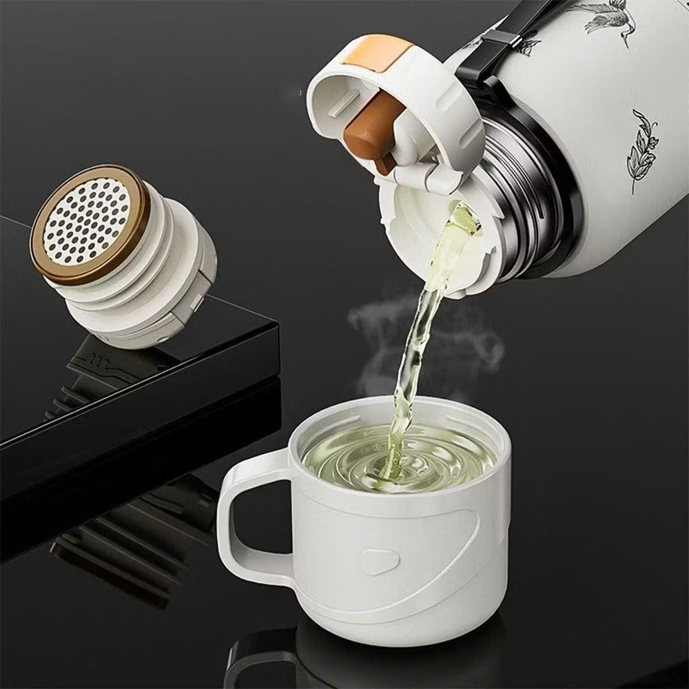 Bình Giữ Nhiệt Inox 800ml, Nắp Làm Cốc Uống Nước, Lưới Lọc Trà Cao Cấp - HÀNG CHÍNH HÃNG MINIIN