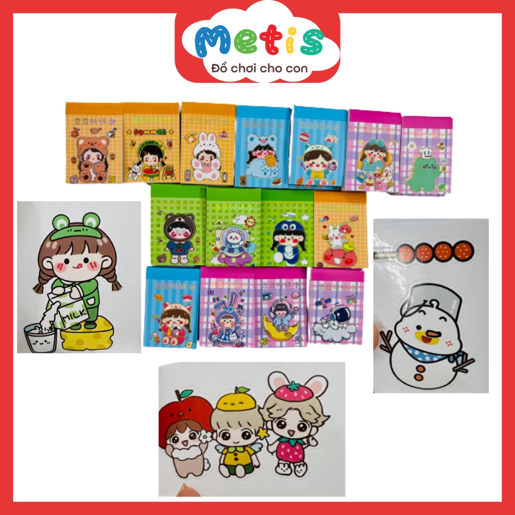Sổ mini sticker siêu dễ thương trang trí dán nhãn, sổ lưu niệm