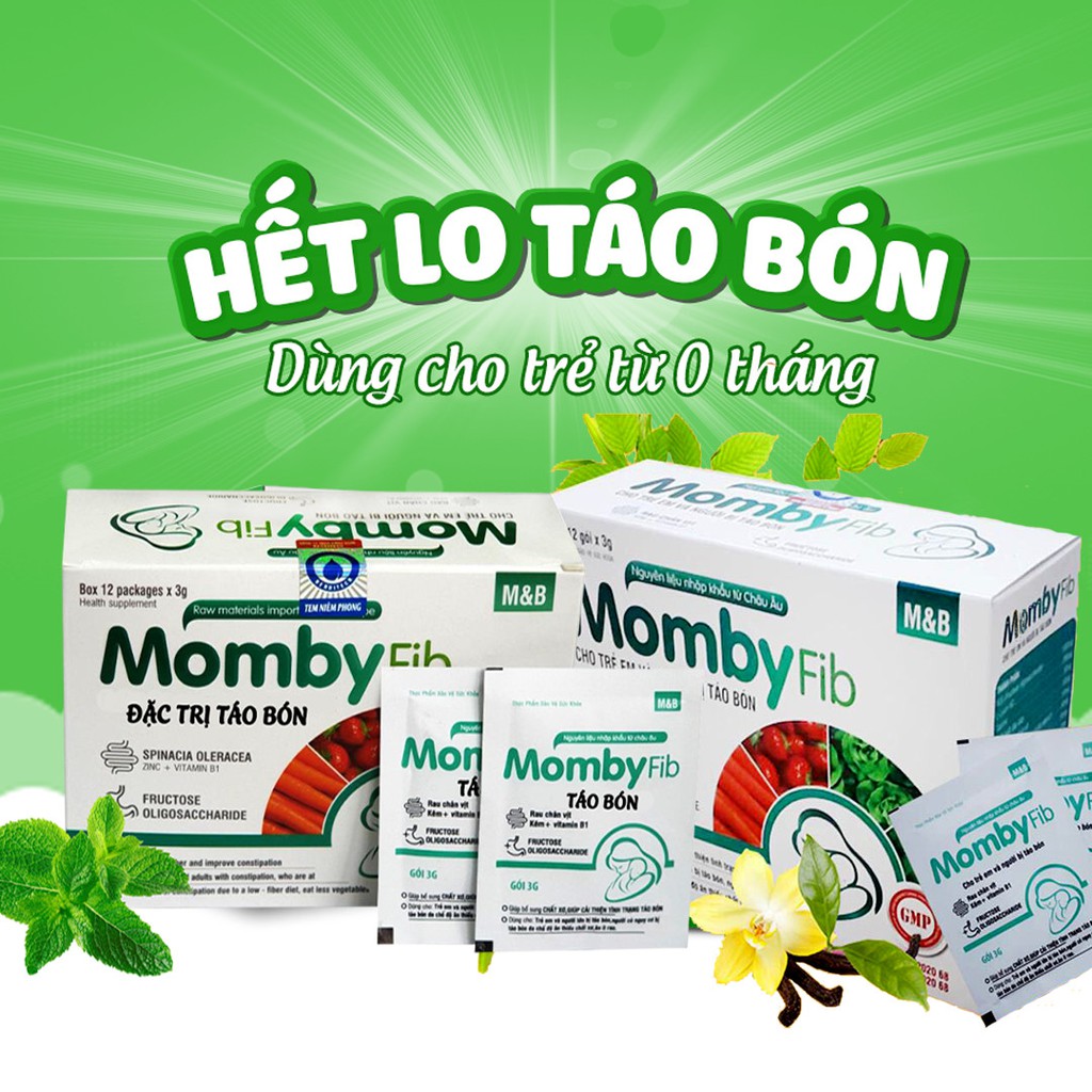 Cốm Vi Sinh Momby Fib -  Xua Tan Táo Bón,Bảo Vệ Đường Ruột Và Bổ Sung Chất Xơ Cho Bé