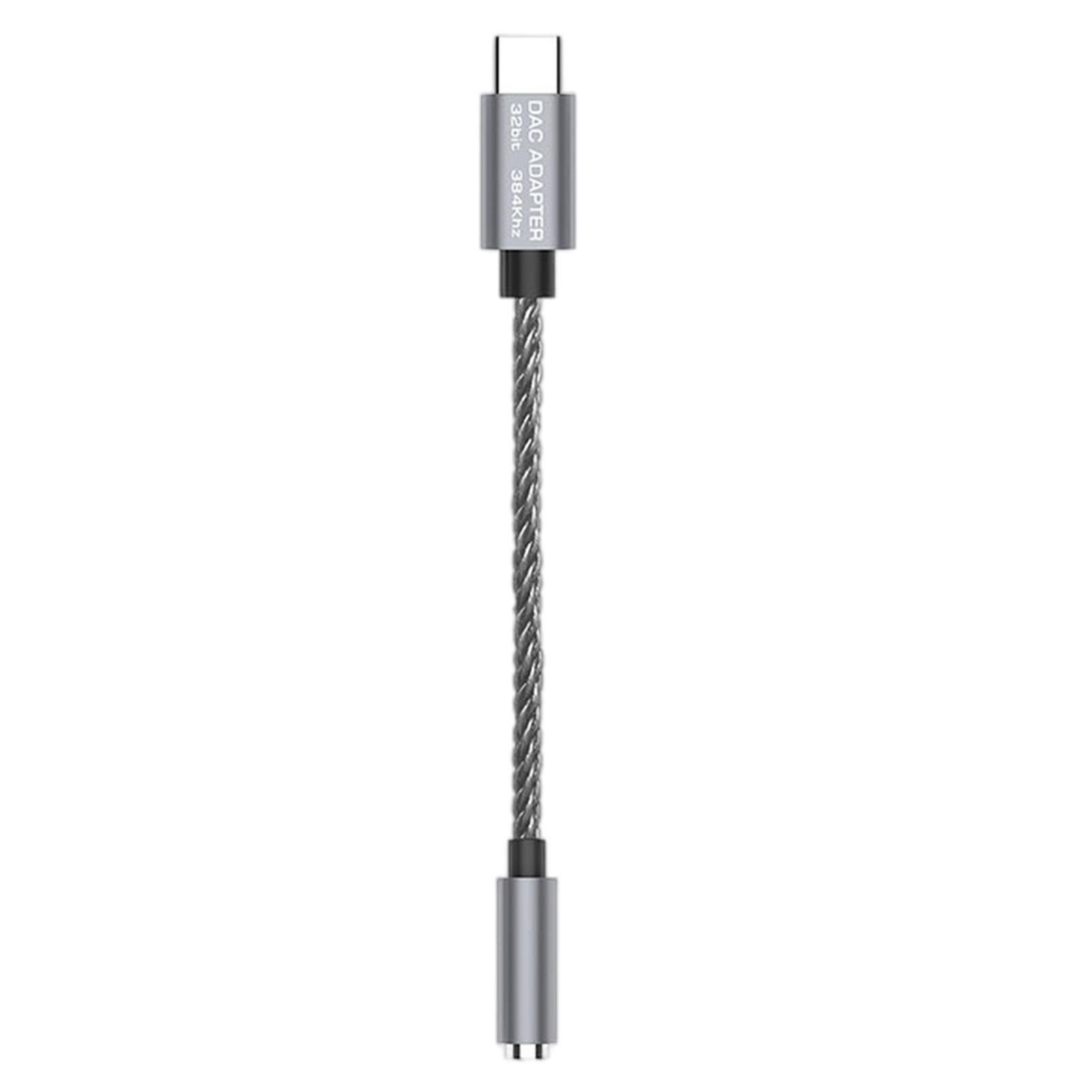 USB C to 3.5mm USB C to Mic Jack External Audio Adapter Grey