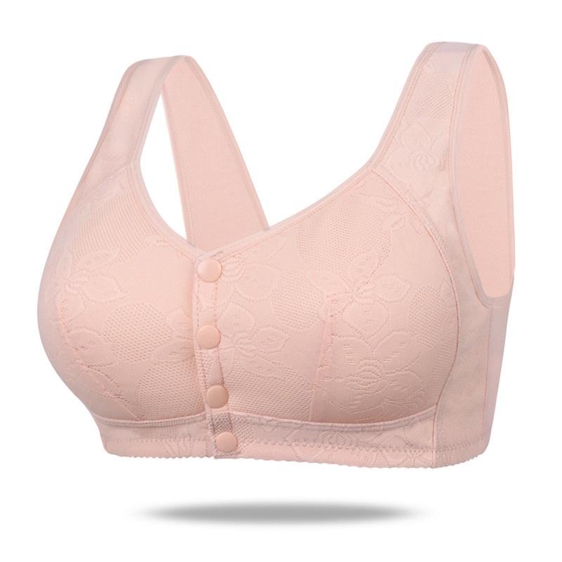 Áo lót cúc bấm cao cấp cho phụ nữ trung niên, áo ngực không gọng chất liệu cotton cao cấp