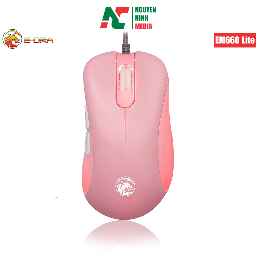 Chuột Gaming E-DRA EM660 Lite Pink (Màu Hồng) - Hàng Chính Hãng