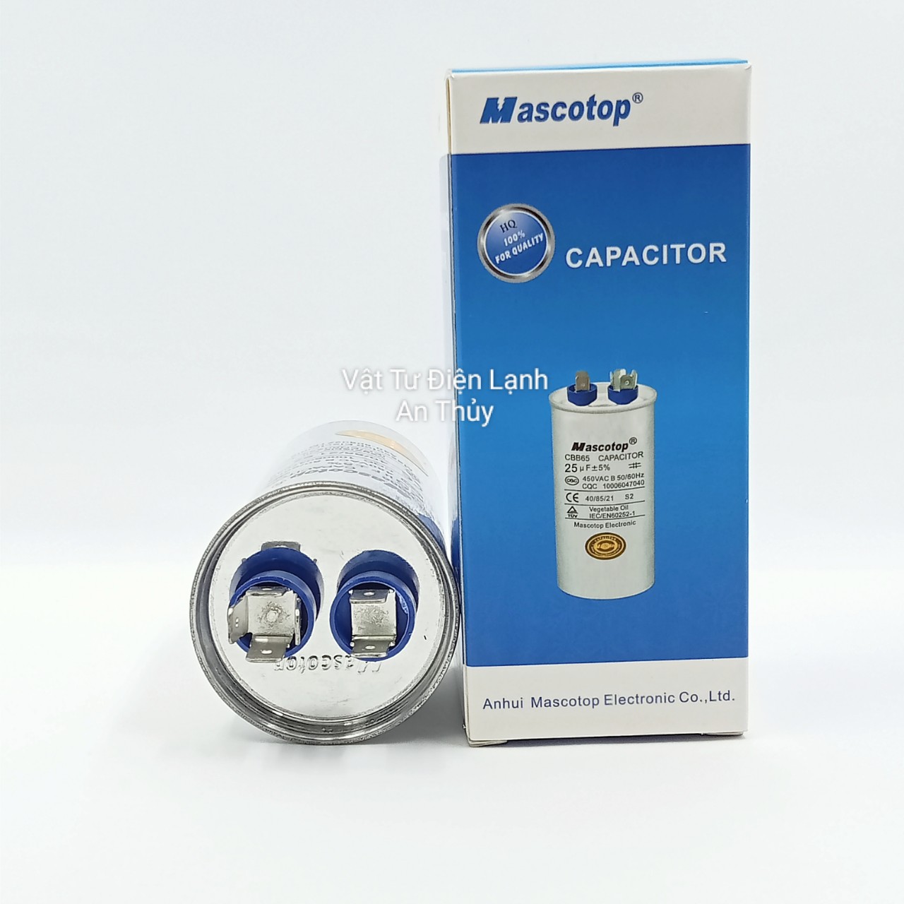Tụ máy lạnh MASCOTOP 25uF 2 chân - Tụ điều hòa MASCOTOP 25uF 2 chân