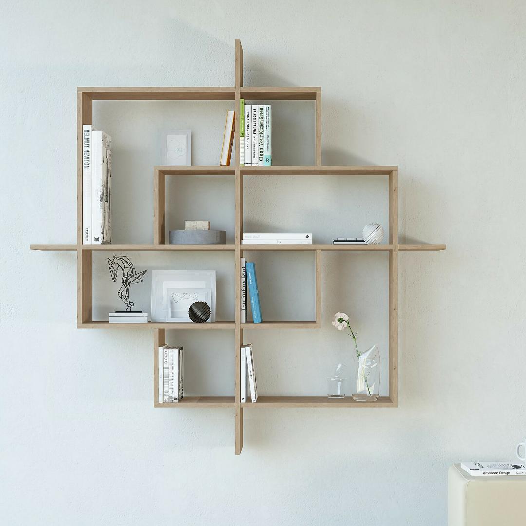 Kệ gỗ trang trí trưng bày hiện đại SMLIFE Wadih