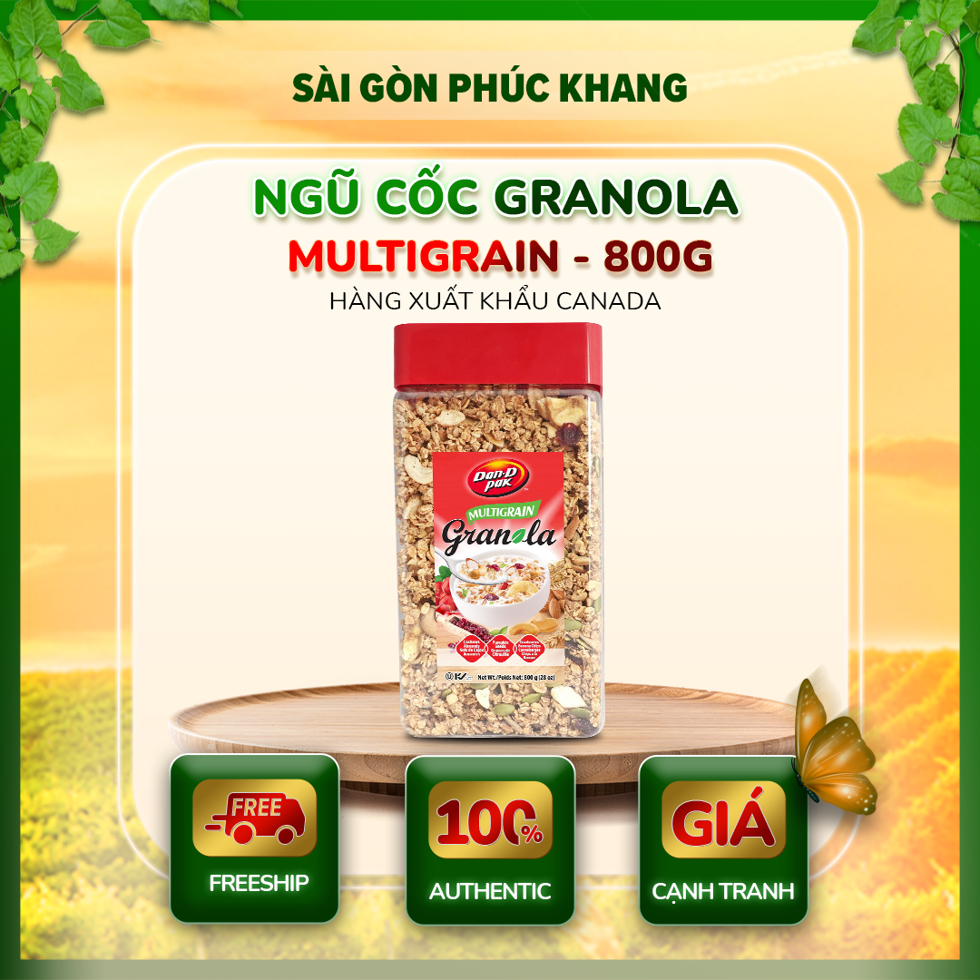 GRANOLA MULTIGRAIN - NGŨ CỐC TRÁI CÂY CAO CẤP DAN.D.PAK,HÀNG XUẤT RIÊNG CANADA,GIÀU VITAMIN VÀ KHOÁNG CHẤT,HỖ TRỢ GIẢM CÂN,KHÔNG CHẤT BẢO QUẢN