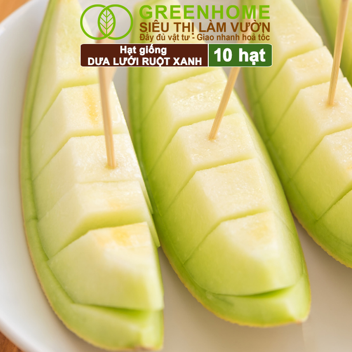 Hạt Giống Dưa Lưới Ruột Xanh Lai F1 Greenhome, Gói 10 Hạt, Dễ Trồng Quanh Năm, Nảy Mầm Cao, T28