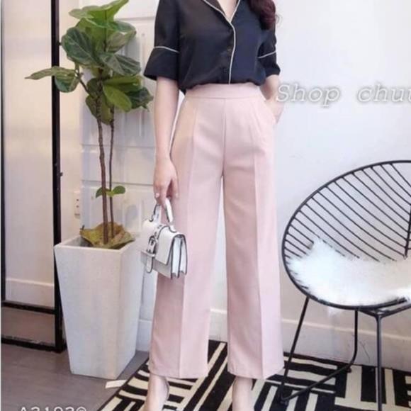 Quần ống rộng nữ ️ VIDEO, ẢNH THẬT ️ Quần ống suông cạp cao khóa sườn vitex cao cấp
