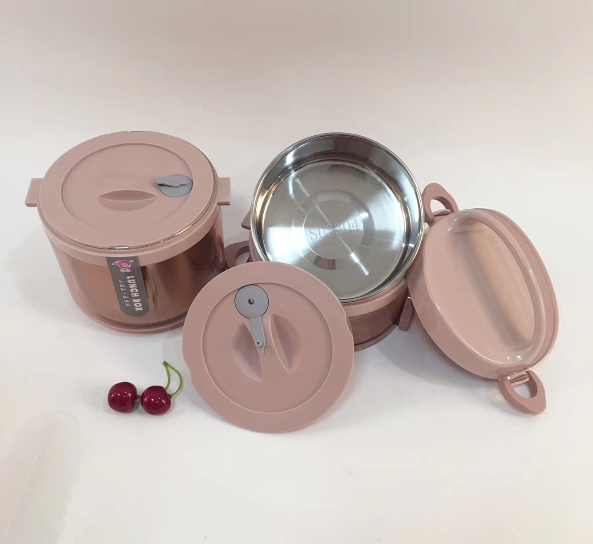 Cặp lồng 2 tầng 3 ngăn inox 304 mang cơm canh cao cấp- Hàng đẹp sang trọng