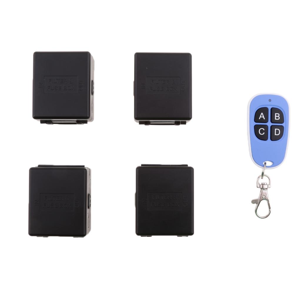 433Mhz 4 Key Wireless Remote Switch 220V Relay Module Set for Motor Home DIY