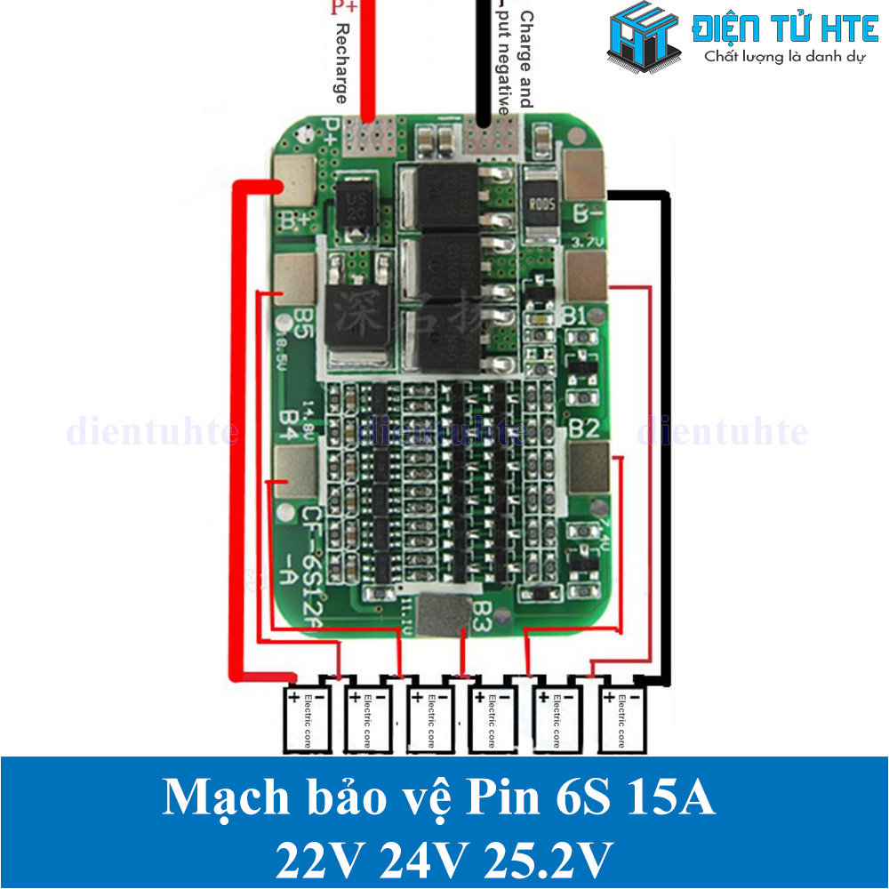 Mạch bảo vệ Pin 6S 15A 22V 24V 25.2V