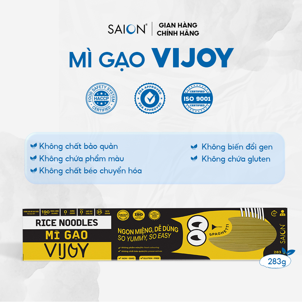 Mì Gạo Spaghetti VIJOY Thuần nhiên Tiện lợi Hộp 283g