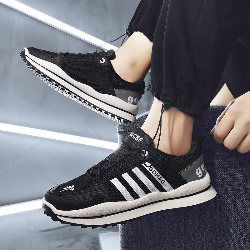 Giày Thể Thao Nam AZARA - Sneaker Màu Đen - Trắng, Giày Thể Thao Đế Cao Su Trống Trơn Trượt Êm Chân - G5451