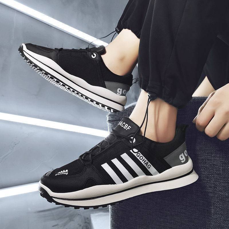 Giày Thể Thao Nam MENDO - Giày Sneaker Màu Đen - Trắng, Thiết Năng Động, Gót Phẳng Chống Mài Mòn - G5451