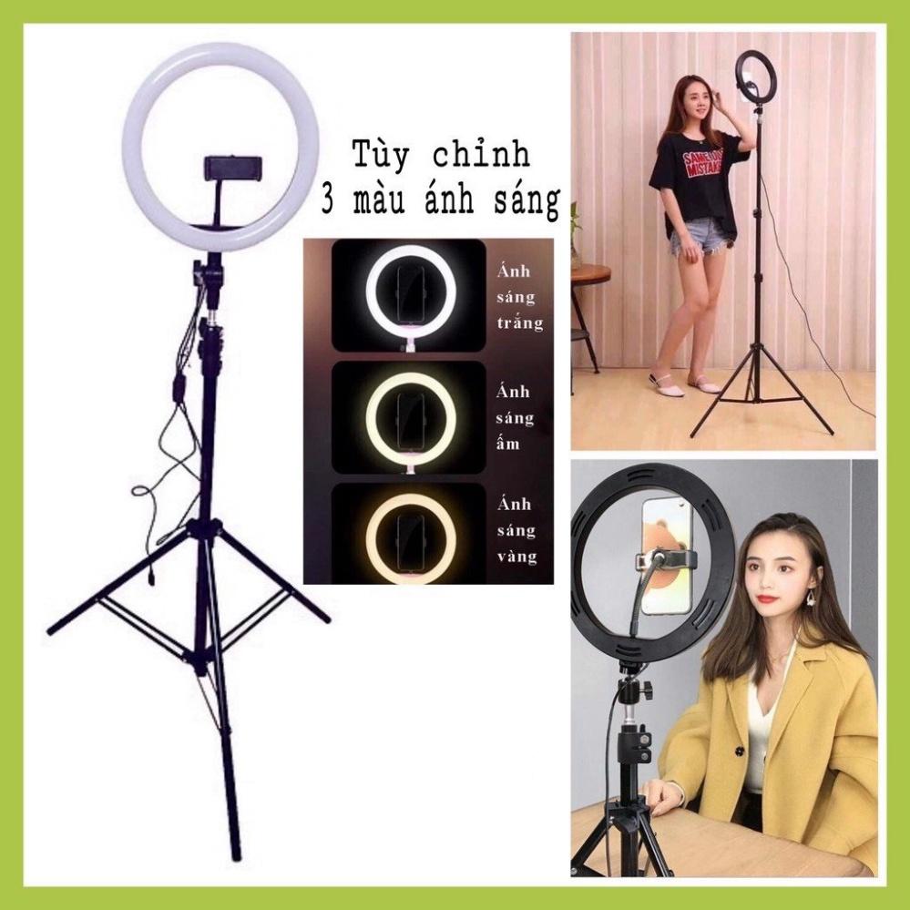 Đèn livestream cao cấp siêu sáng, chân 2m1, Size đèn 26 36 45 Hỗ Trợ Chụp Ảnh Make up Trang Điểm quay tiktok, bán hàng