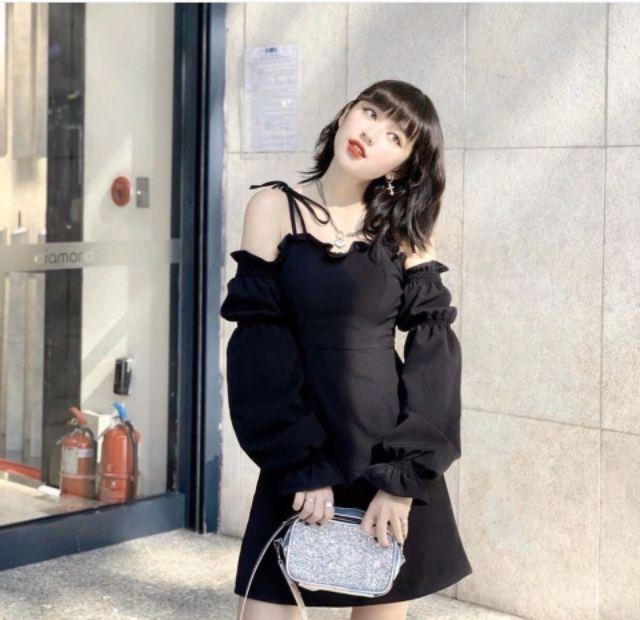 Đầm trễ vai buộc dây hot trend siêu xinh