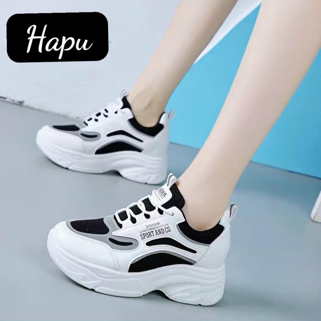 Giày sneaker nữ HAPU Sport Andco đế cao 8cm kiểu dáng thể thao phong cách mới nhất , Hot trend 2021